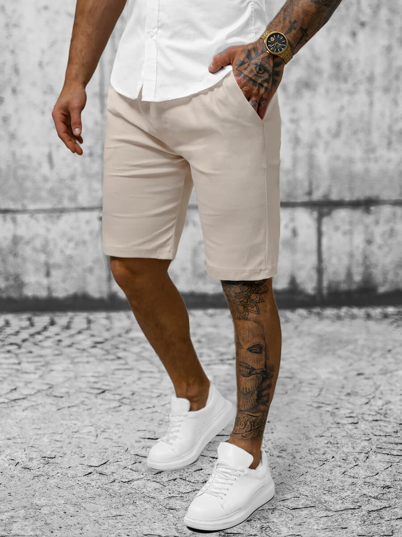 Pánske Chino Kraťasy béžové OZONEE O/P4052