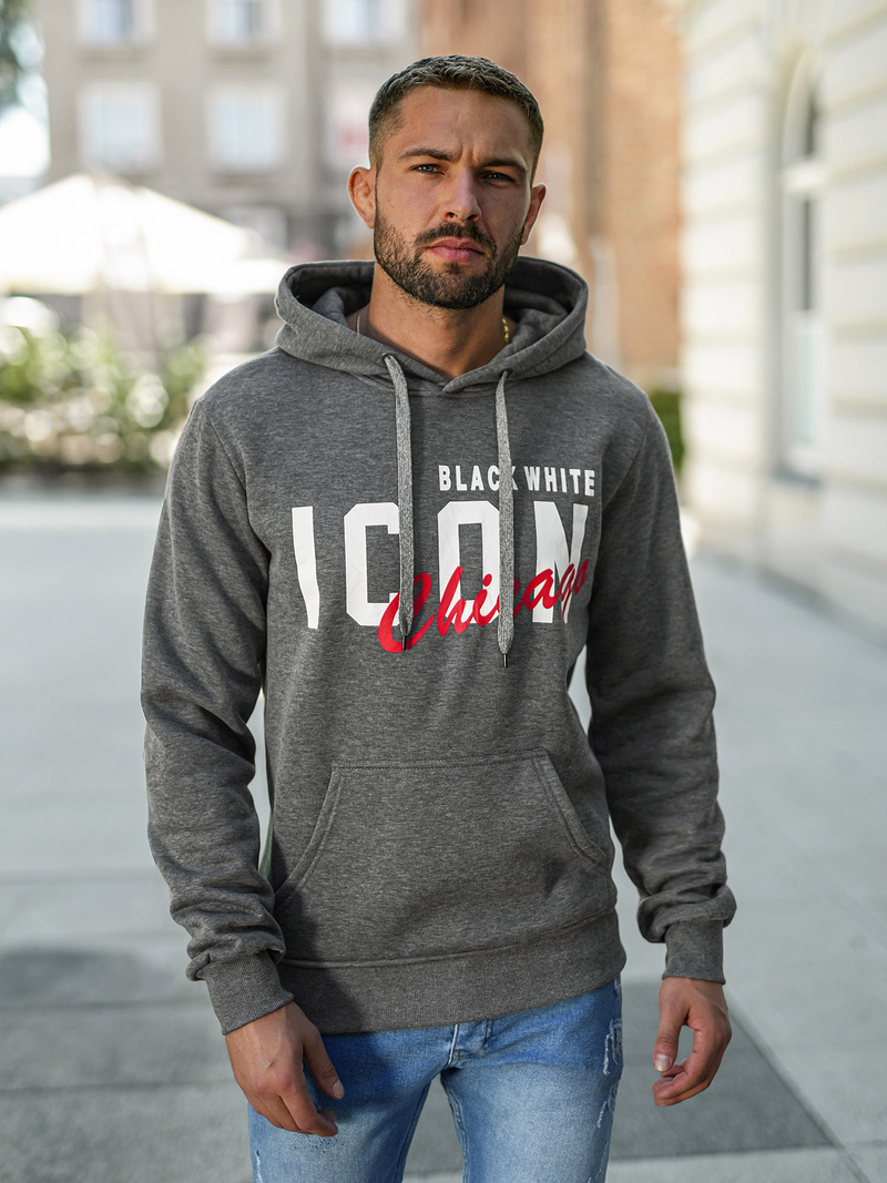 Pánska Mikina Grafitová OZONEE JS/8B1736/5