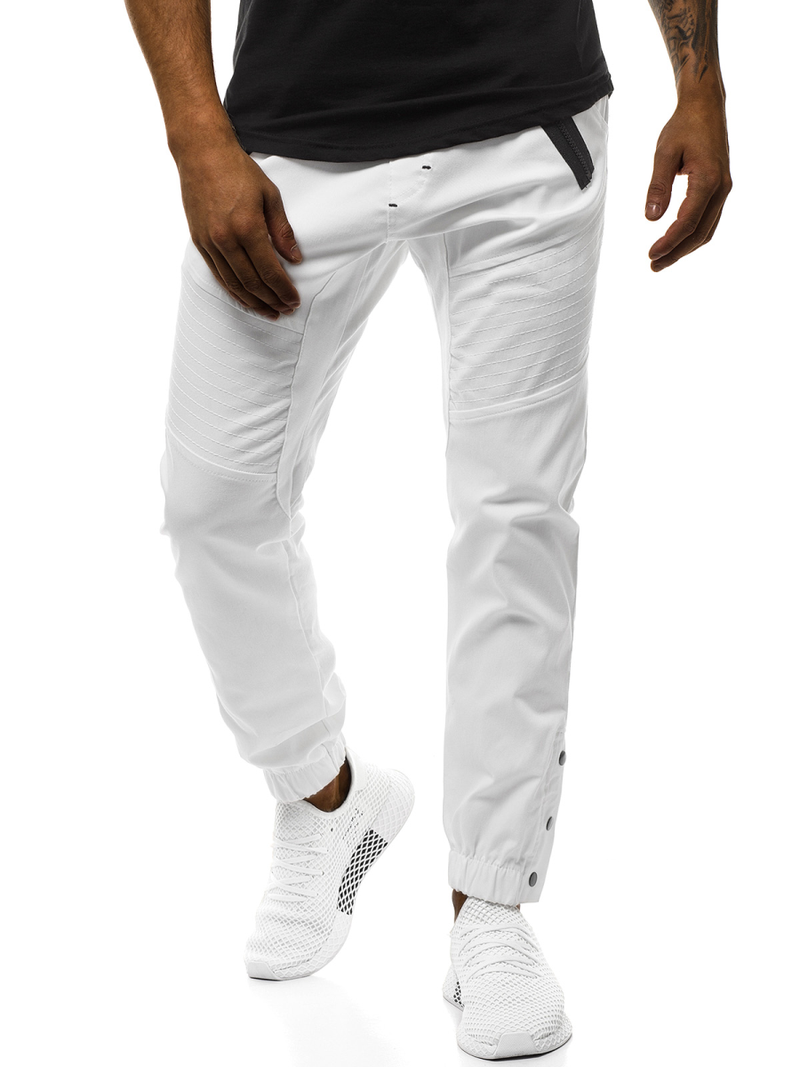 Pánske chino jogger nohavice Biele OZONEE A/0952