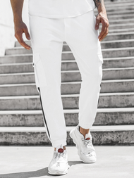 Pánske jogger nohavice Biele OZONEE DJ/5580