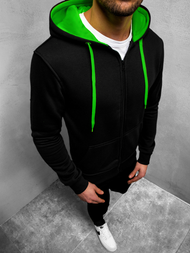 Pánska Mikina Čierno-Zelená OZONEE JS/2013Z