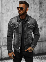 Pánska Riflová Bunda Čierna OZONEE NB/MJ504NZ