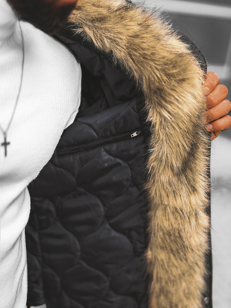 Pánska Bunda Čierna OZONEE O/5578