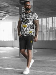 Pánska Tepláková Súprava Čierno-Žltá OZONEE O/HM789