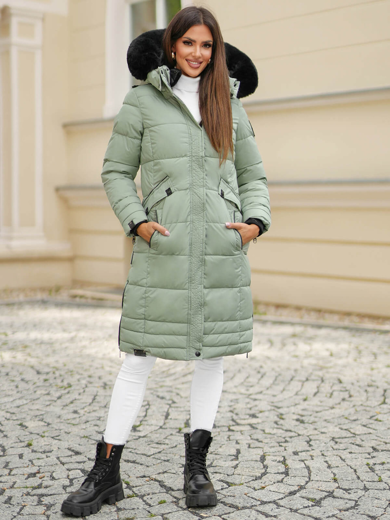 Dámska bunda mentolová OZONEE O/W377Z