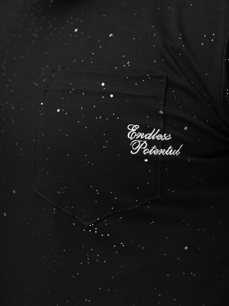 Pánske Tričko Čierne OZONEE O/QQ1387