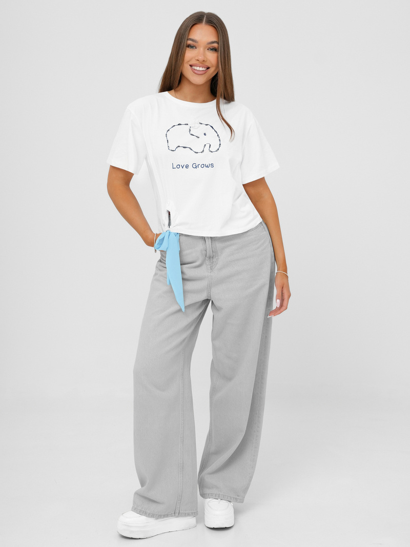 Dámske Tričko Bielo-Modré OZONEE JS/RJ77247