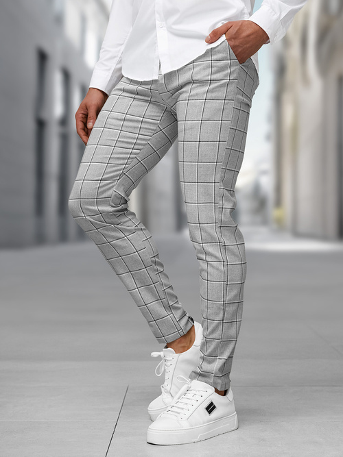 Pánske chino nohavice sivé OZONEE DJ/5522Z