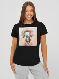 Dámske tričko čierno-ružový OZONEE JS/YJ77726