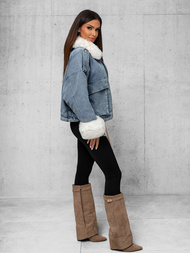 Dámska Riflová Bunda Modrá OZONEE JS/11Z8219Z