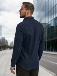 Pánska Košeľa Námornícka Modré OZONEE V/V188