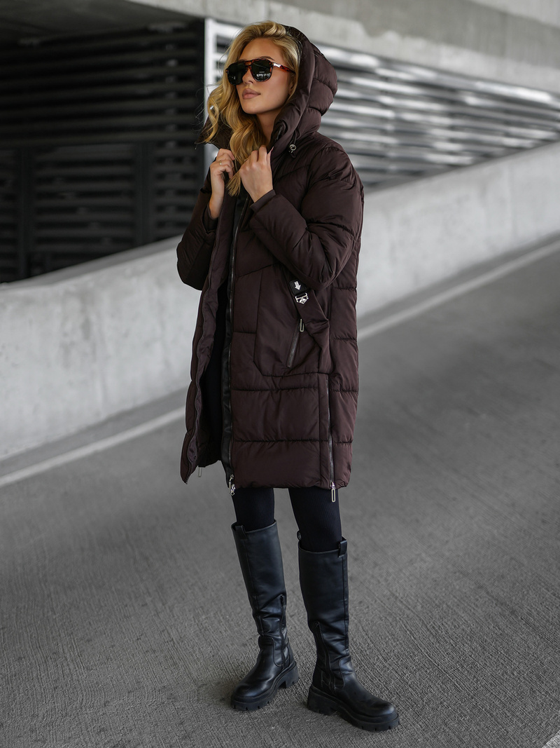 Dámska Zimná Bunda Čokoláda OZONEE JS/16M9302/158