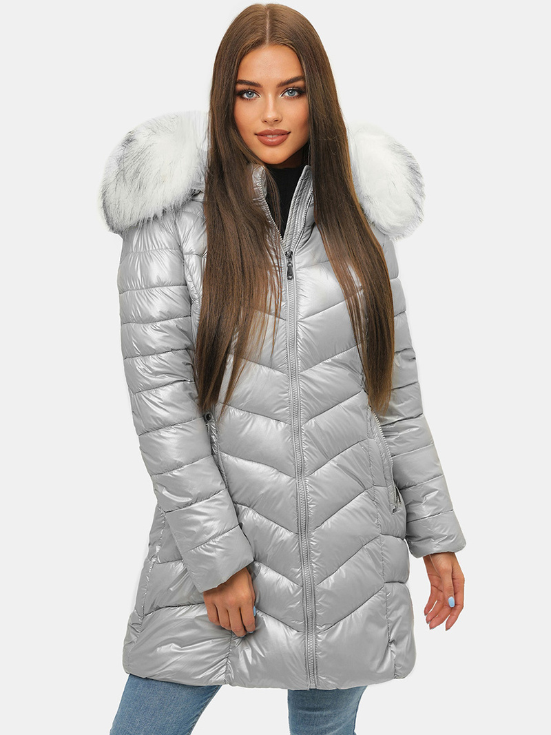 Dámska Zimná Bunda Strieborná OZONEE JS/M9053/92