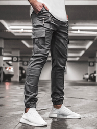 Pánske jogger nohavice grafitové OZONEE ZAZ/191376