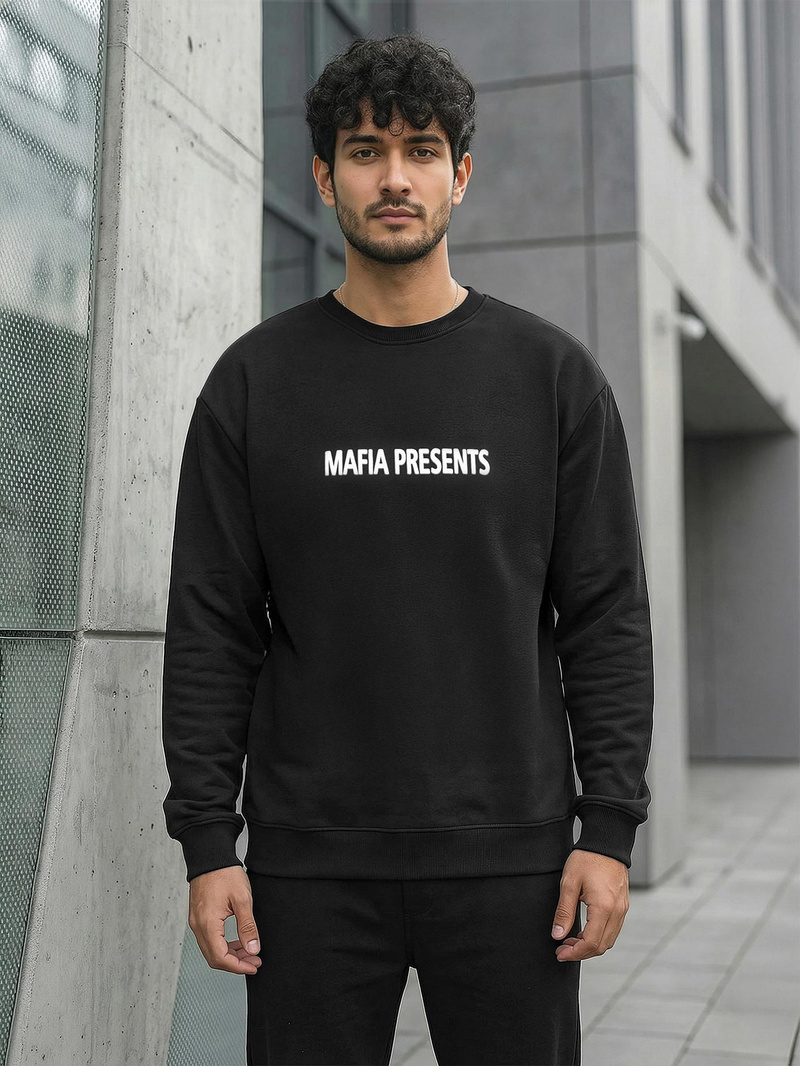 Pánska Mikina Čierna OZONEE JS/65B3919/3Z