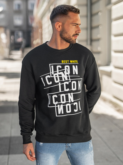 Pánska Mikina Čierna OZONEE JS/8B1763/3