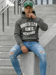 Pánska Mikina Grafitová OZONEE JS/8B1767/5Z