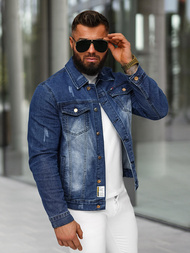 Pánska Riflová Bunda Tmavomodrá OZONEE NB/MJ525BSZ