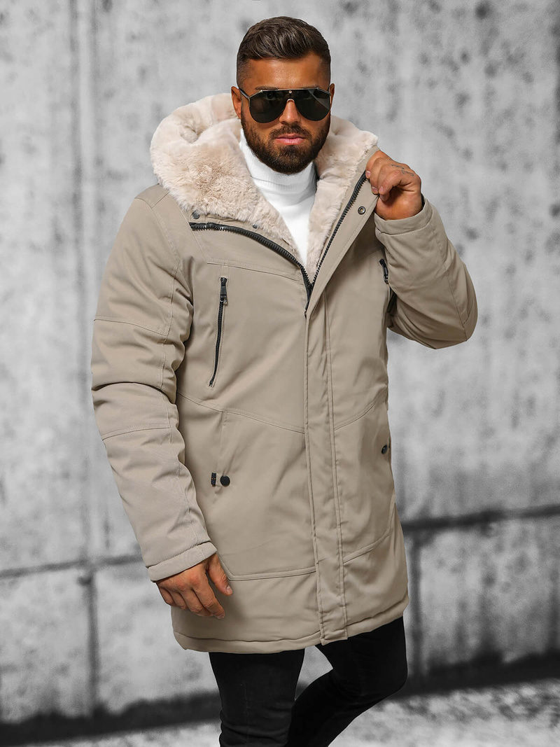 Pánska Zimná Bunda Béžová OZONEE JS/22M315/62