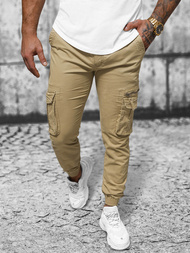 Pánske Chino Jogger Nohavice Béžové OZONEE NB/MP0201K