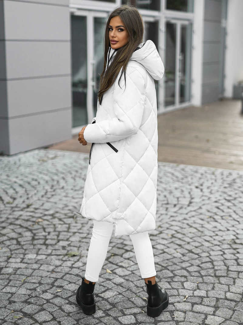 Dámska bunda biela OZONEE JS/5M3168/281Z
