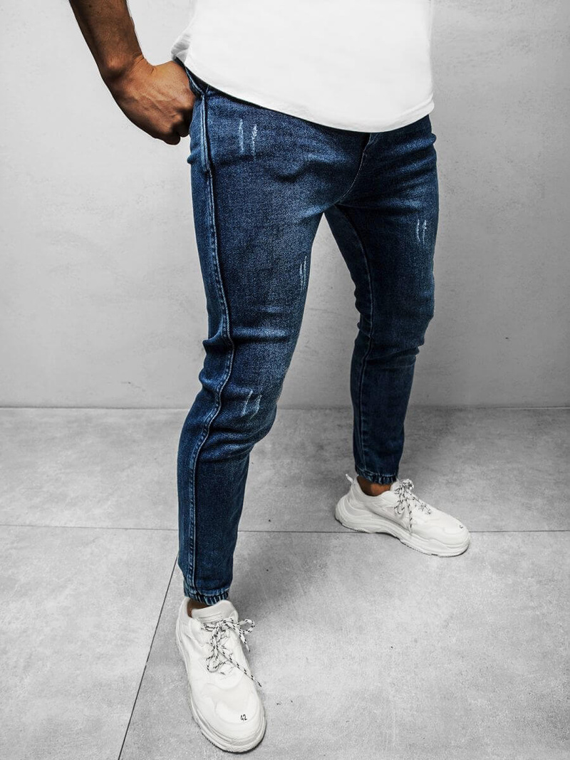 Pánske jogger rifle Tmavomodré OZONEE DJ/5672