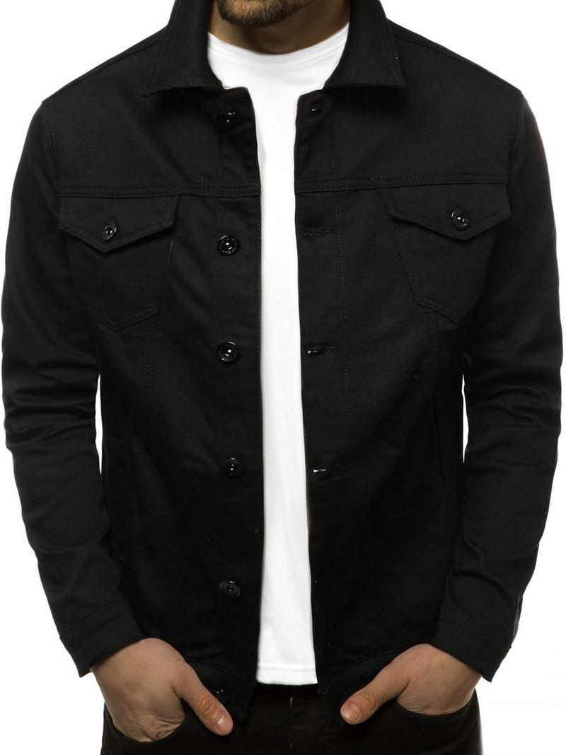 Pánska Riflová bunda Čierna OZONEE BN/6015