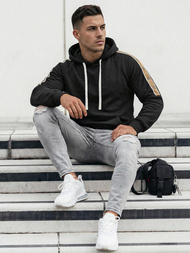 Pánska Mikina Čierna OZONEE JS/8B1730/3Z