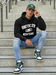 Pánska Mikina Čierna OZONEE JS/8B1767/3Z