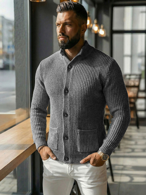 Pánsky Sveter Grafitový OZONEE NB/MM6020/3Z