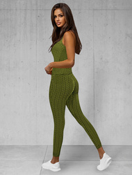 Dámska dvojdielna tepláková súprava khaki OZONEE JS/YW88037/7Z