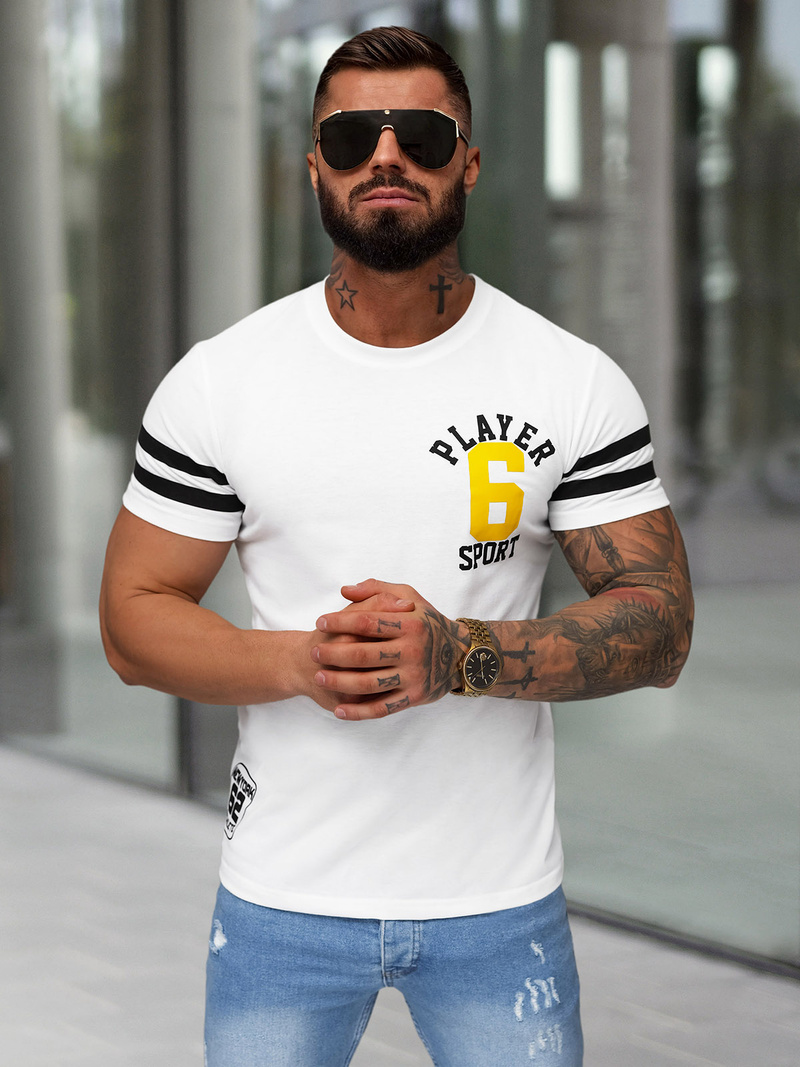 Pánske Tričko Biely OZONEE JS/8B1391/1