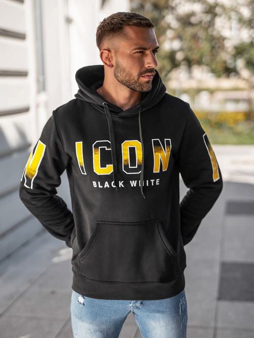 Pánska Mikina Čierna OZONEE JS/8B1739/3