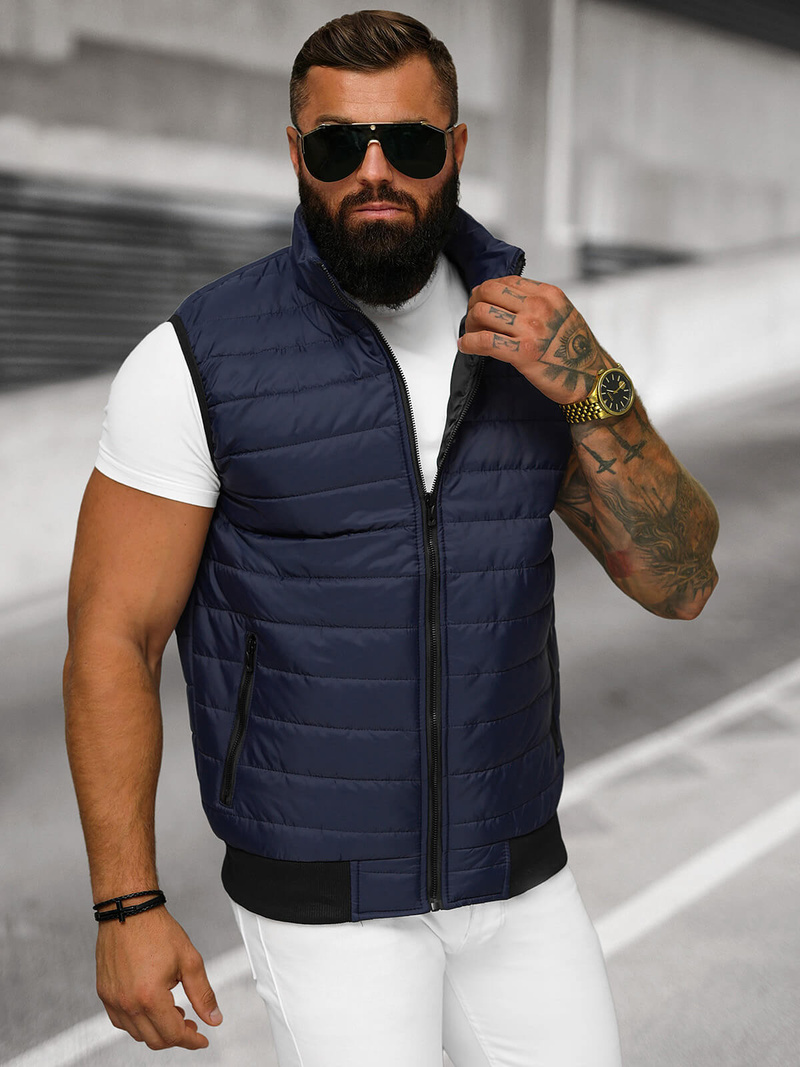 Pánska Vesta Námornícka Modrá OZONEE JS/MY77