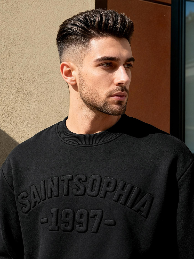 Pánska Mikina Čierna OZONEE JS/8B1953/3