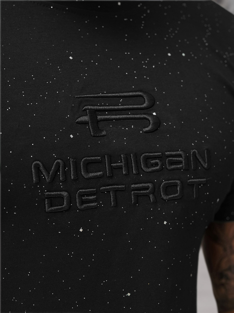 Pánske Tričko Čierne OZONEE O/QQ1389