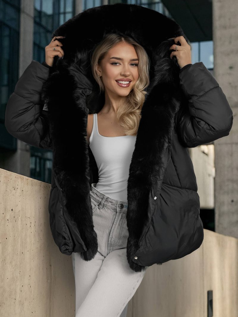 Dámska bunda čierna OZONEE O/16M9179/392Z