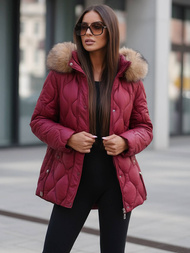 Dámska bunda bordová OZONEE JS/5M3226/1Z