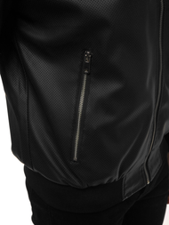 Pánska koženková bunda Čierna OZONEE N/6121