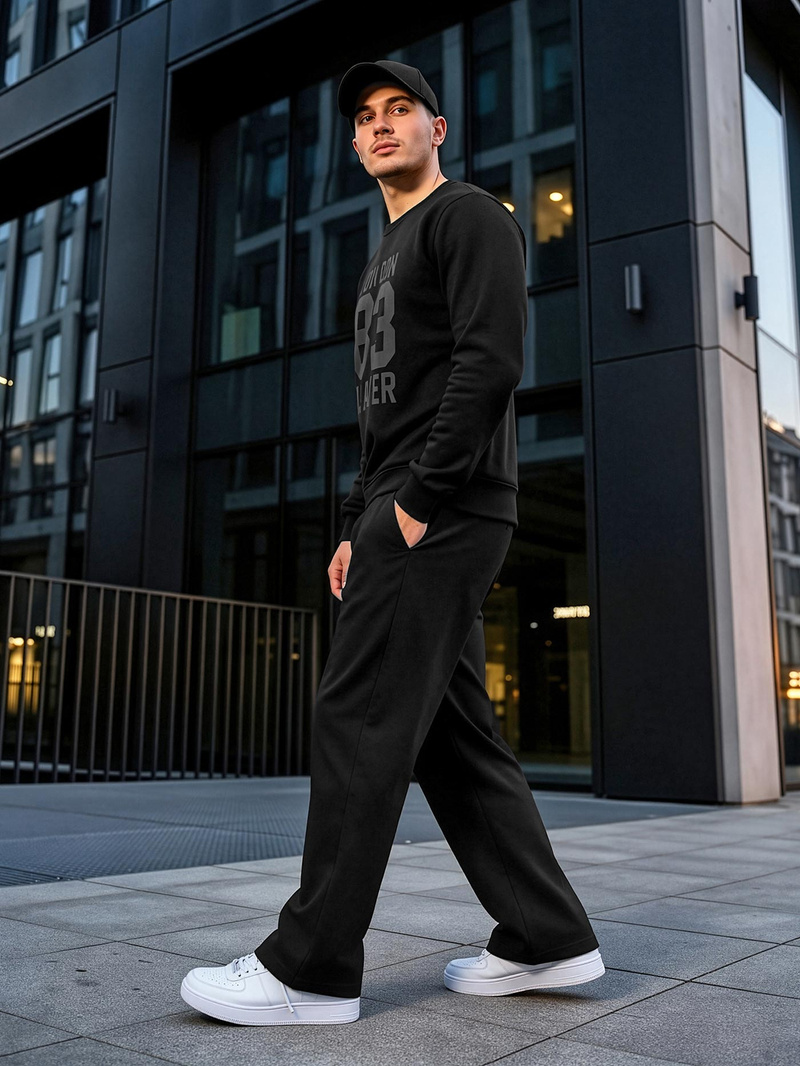 Pánska Mikina Čierna OZONEE JS/8B1976/3