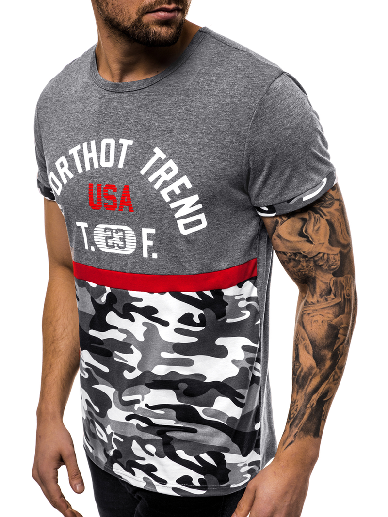 Pánske Tričko grafitové OZONEE JS/SS10983