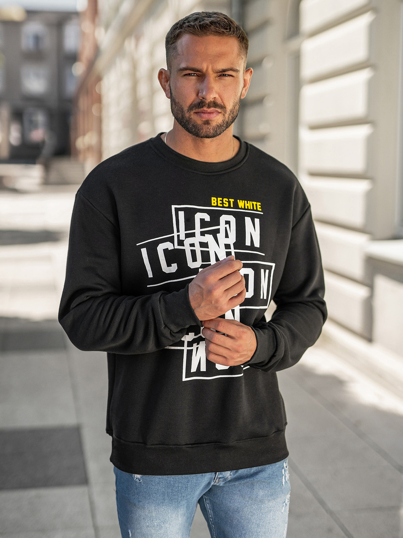 Pánska Mikina Čierna OZONEE JS/8B1763/3