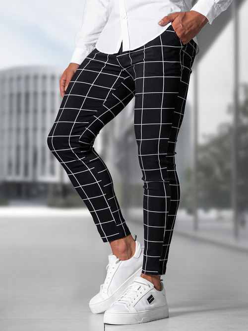 Pánske Chino Nohavice Čierne OZONEE O/P4009Z