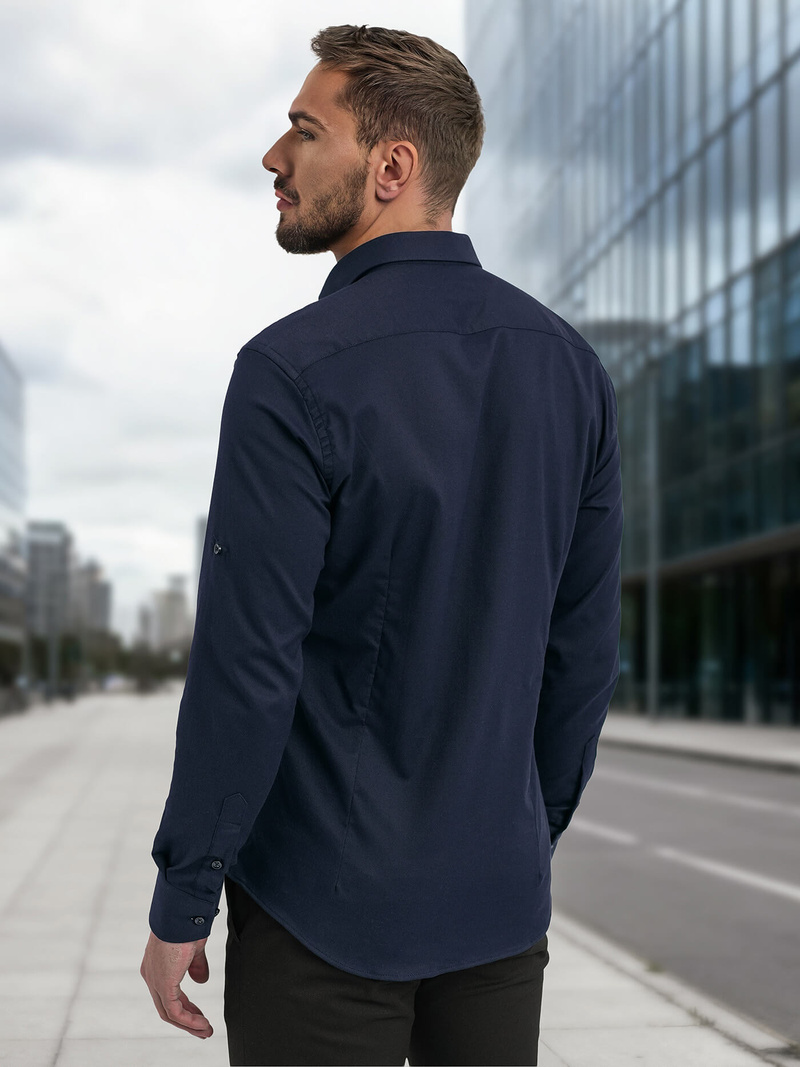 Pánska Košeľa Námornícka Modré OZONEE V/V188