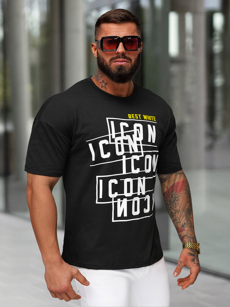 Pánske Tričko Čierne OZONEE JS/8B1366/3