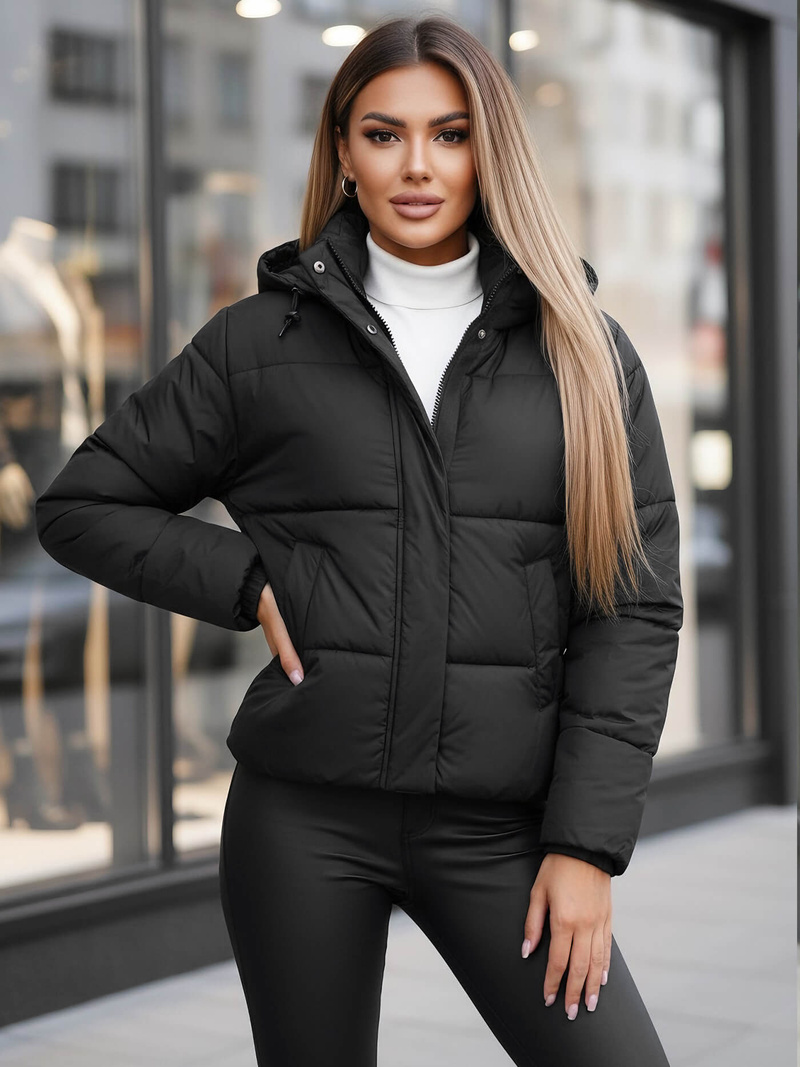 Dámska Bunda Čierna OZONEE JS/16M9188/392Z