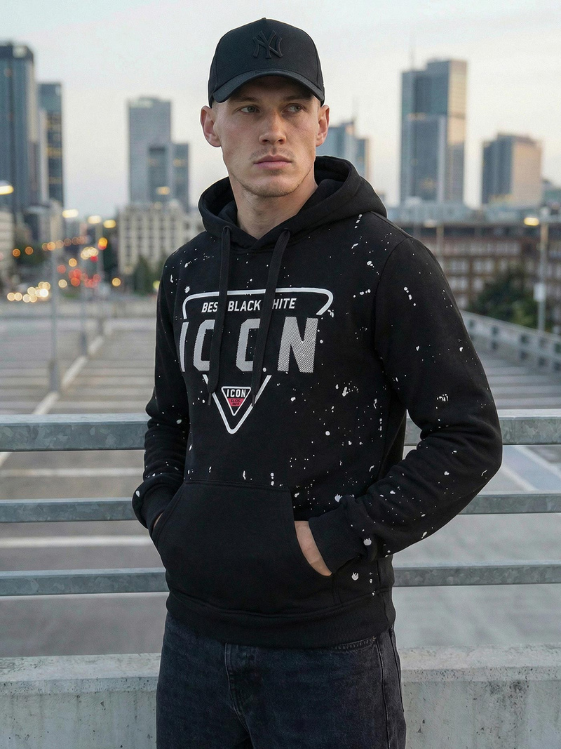 Pánska Mikina Čierna OZONEE JS/8B1737/3Z