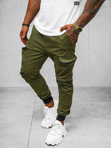 Pánske Chino Jogger Nohavice Khaki OZONEE O/475