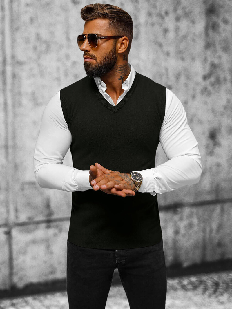 Pánsky Sveter Čierny OZONEE NB/MM6005/4Z