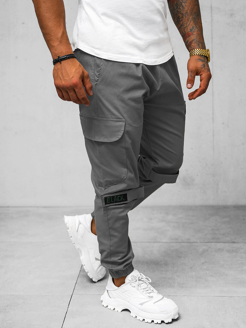 Pánske Chino Jogger Nohavice Sivé OZONEE O/G3014Z